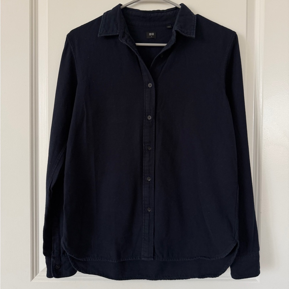 Uniqlo Dark Navy Long-Sleeve Button Shirt